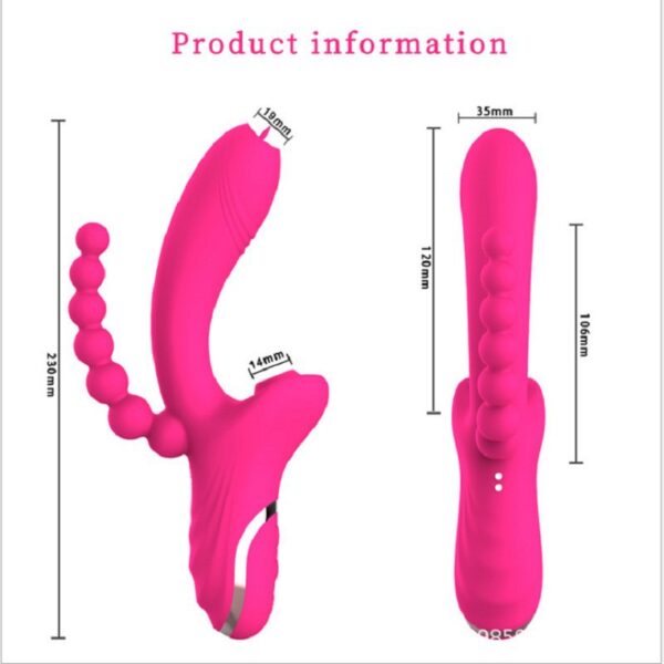 New Rose Vibrator Second-Generation 3-In-1 Tongue Licking And Sucking Vibrator Female Masturbation Sex Double-Headed Stick - Image 4