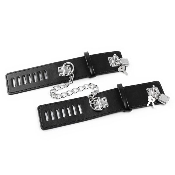 Adult Family Planning Products Sexy Leather Lockable Handcuffs Adjustable Hand Binding Toys - Image 4