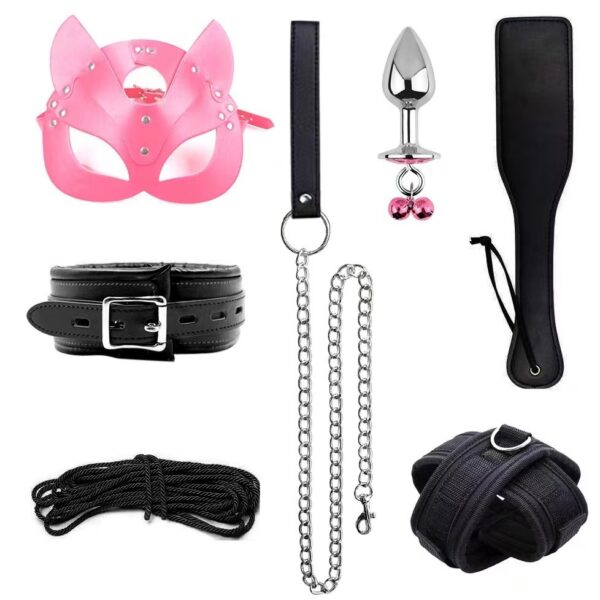 Erotic Goods Leather Sponge Combination Series Set Handcuffs Ankle Cuffs Conditioning Bondage Alternative Toys - Image 18