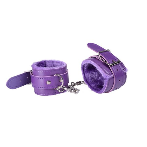 Funny Leather Plush Handcuffs Alternative Toys Binding Tease Shackle Handcuffs - Image 6