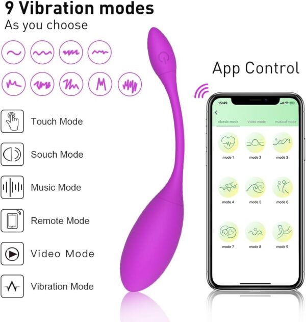 G-Spot Egg Vibrator Vibrating Wearable with APP Control Pantie Vibe Dildo Sex Toys with 4 Modes Waterproof Prostate ﻿ - Image 5