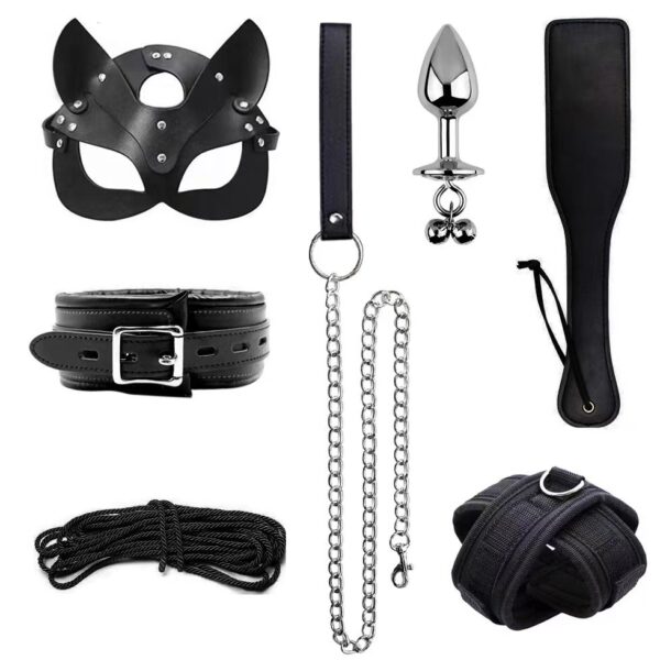 Erotic Goods Leather Sponge Combination Series Set Handcuffs Ankle Cuffs Conditioning Bondage Alternative Toys - Image 6