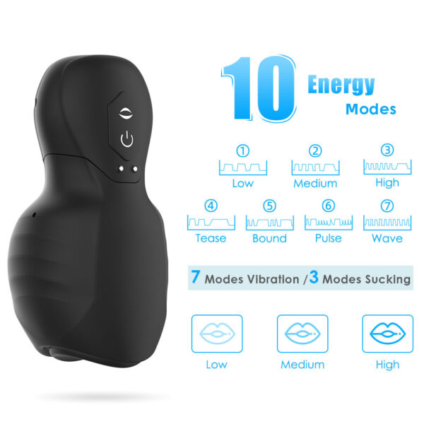 Men's Masturbation Multi Frequency Sucking Vibration Aircraft Cup Glans Training Massage Stimulator Adult Sex Toys - Image 2