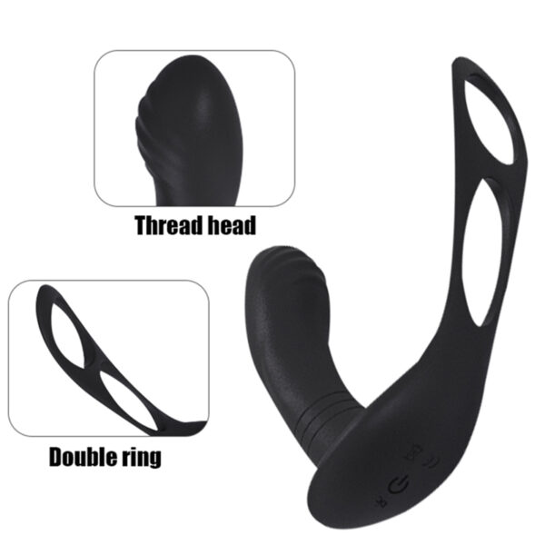 Remote Off-Site Control Double Ring Posterior Prostate Exercise Powerful Vibrator Couples Flirting Supplies - Image 3