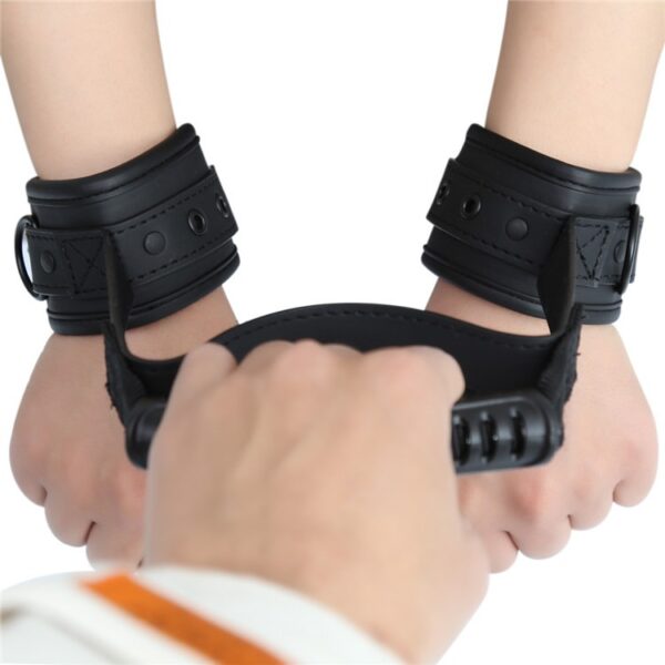 Leather Handcuffs Couple Toys Leather Traction Handcuffs Adult Sex Binding Handcuffs - Image 4