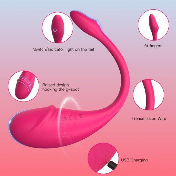 G-Spot Egg Vibrator Vibrating Wearable with APP Control Pantie Vibe Dildo Sex Toys with 4 Modes Waterproof Prostate - Image 4