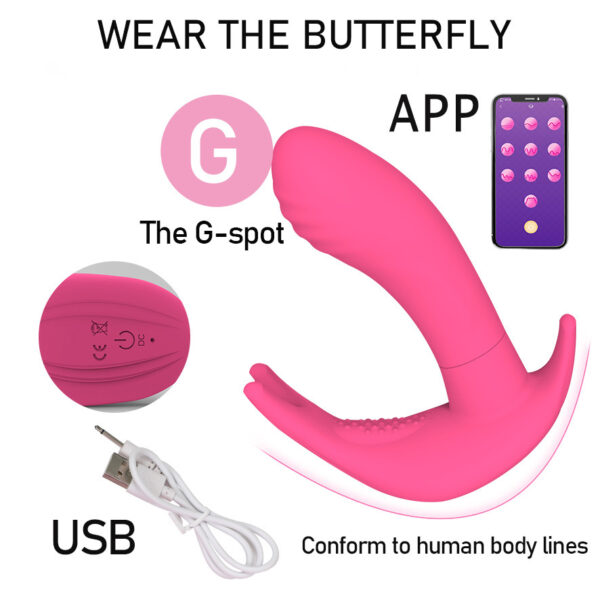 The APP Newly Equipped With Butterfly Sex Appeal Female Vibrating Massage Appliance Adult Couple's Warming Sex Appliance - Image 5