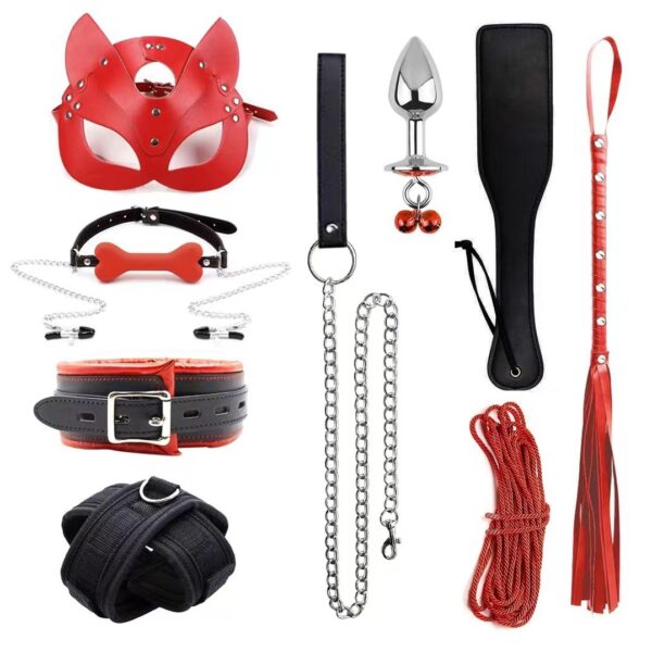 Erotic Goods Leather Sponge Combination Series Set Handcuffs Ankle Cuffs Conditioning Bondage Alternative Toys - Image 17