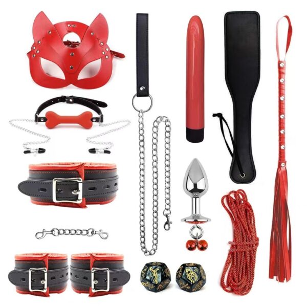 Erotic Goods Leather Sponge Combination Series Set Handcuffs Ankle Cuffs Conditioning Bondage Alternative Toys - Image 2