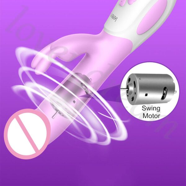 Leten USB Charge 2 Motor G Spot Clitoris Anal Dildo Rabbit Swing Vibrator Sex Toys - Image 3