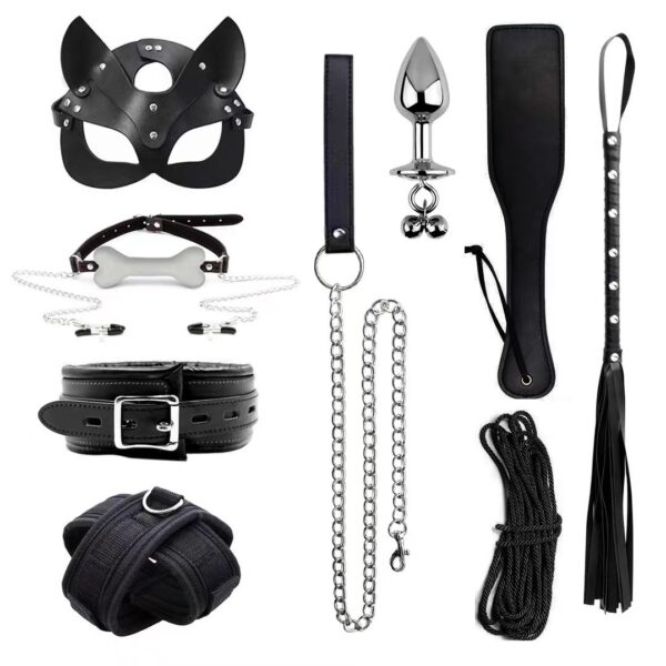 Erotic Goods Leather Sponge Combination Series Set Handcuffs Ankle Cuffs Conditioning Bondage Alternative Toys - Image 20