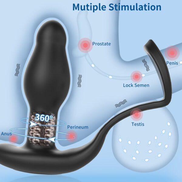 LEVETT Adult Sex Toys Anal Vibrator,Prostate Massager with Remote Control,Double Cock Ring Wearable Anal Plug,Butt Plug Vibrator - Image 4