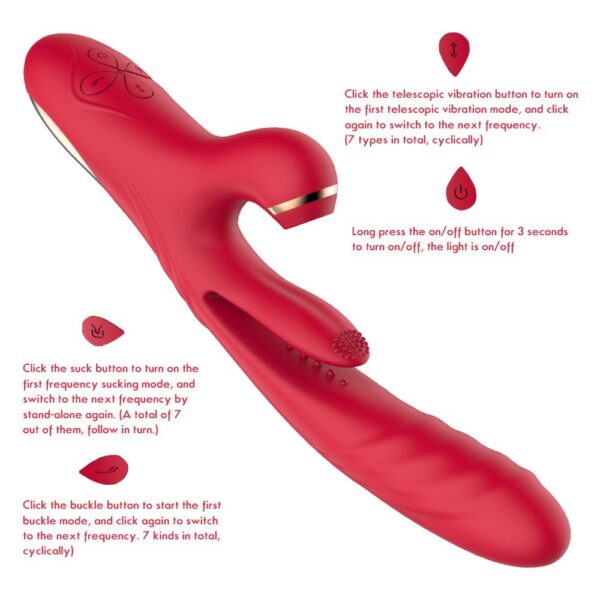 Orena Daphne Vibrator Sucking Tongue Licking Egg Telescopic Vibration Smart Heating Masturbator Sex Toys - Image 4