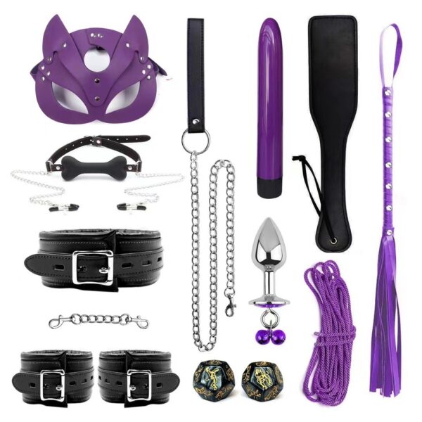 Erotic Goods Leather Sponge Combination Series Set Handcuffs Ankle Cuffs Conditioning Bondage Alternative Toys - Image 25