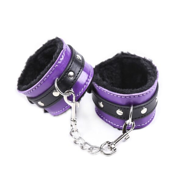 Fun PU Leather Handcuffs Ankles Couple Games Flirting Toys Passion Handcuffs Alternative Binding SM Shackles - Image 5