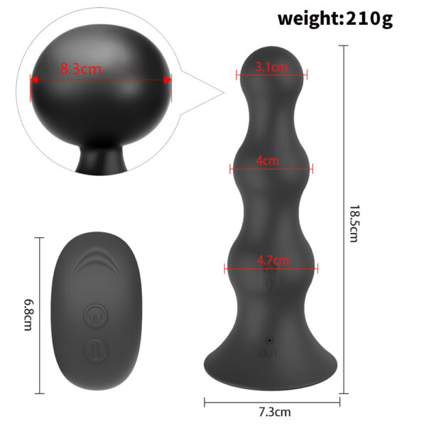 Adult Sex Products Remote Control Charging Gun Gourd Silicone Vibration Inflatable Rear Court Bead Anal Plug - Image 5