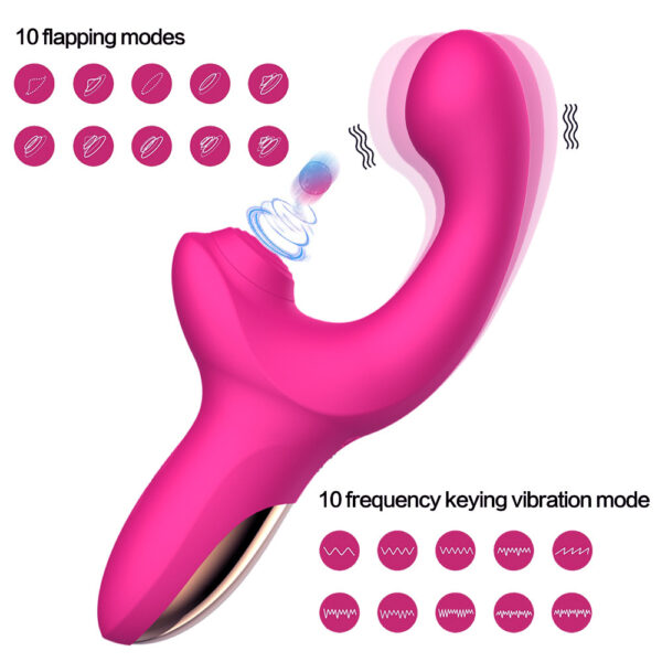 Female Sex Toys Charging G-spot Sucking Flapping Pulling Finger Vibrating Massage Stick, Female Masturbation Vibrator - Image 4