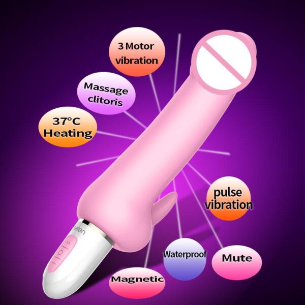 LETEN 3 Motor Pulse Dildo Vibrator Intelligent Heating Rechargeable Erotic Vibrator - Image 5