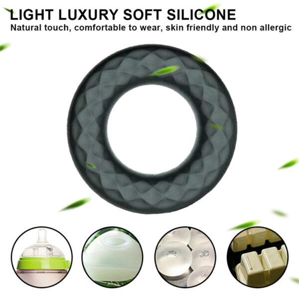 Rechargeable Silicone Vibration Lock Fine Ring Male Delay Masturbator Condom Ring Couple Sharing Donut Charging Ring - Image 3