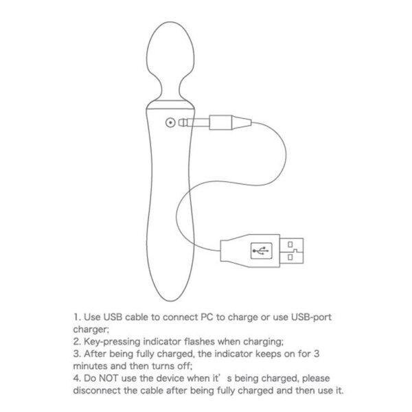 LETEN Dual Vibrators Power Strong Mult Speed Massager Wand Rechargeable Waterproof adult sex toys - Image 3