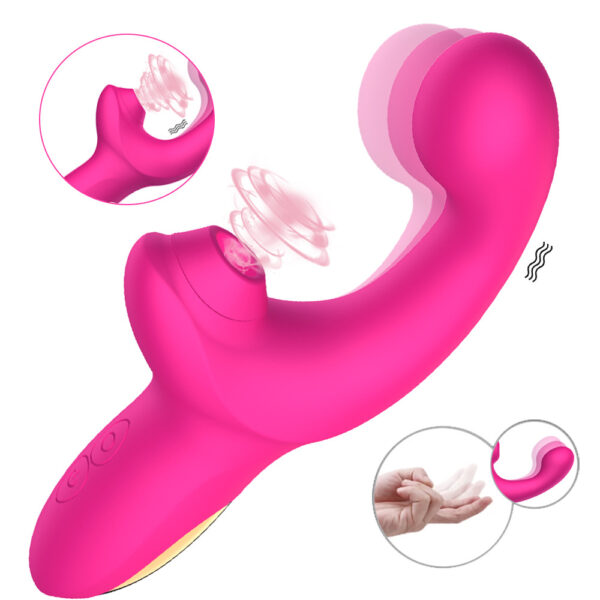 Female Sex Toys Charging G-spot Sucking Flapping Pulling Finger Vibrating Massage Stick, Female Masturbation Vibrator - Image 2