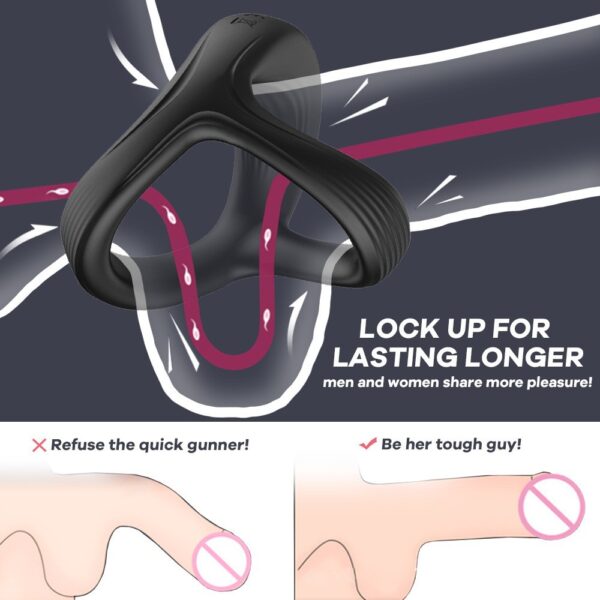 Orena Male Y-Type Lock Fine Ring Pure Silicone Three-Ring Male Bondage Ring Scrotum Ring Gay Sex Toys - Image 4