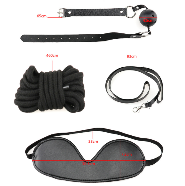 10 Pcs/set Sexy Lingerie PU Leather BDSM Sex Bondage Set Hand Cuffs Footcuff Whip Rope Blindfold Erotic Sex Toys - Image 5