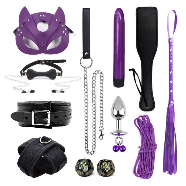 Erotic Goods Leather Sponge Combination Series Set Handcuffs Ankle Cuffs Conditioning Bondage Alternative Toys - Image 14