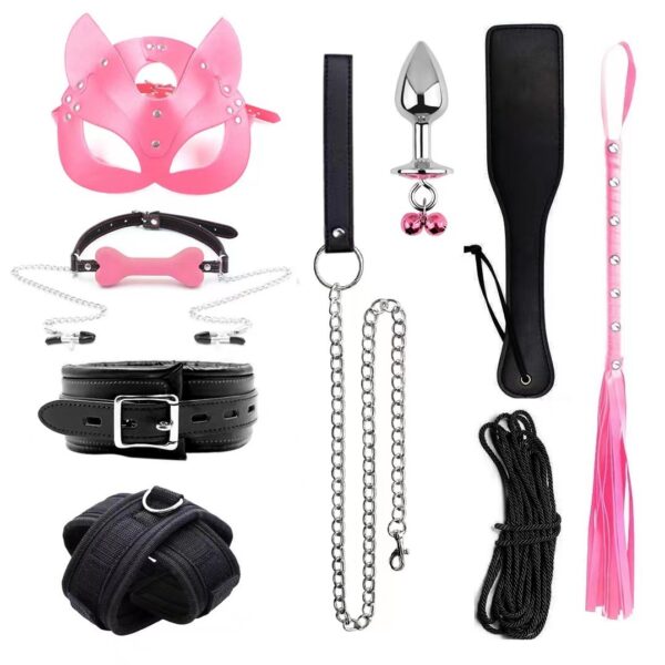 Erotic Goods Leather Sponge Combination Series Set Handcuffs Ankle Cuffs Conditioning Bondage Alternative Toys - Image 13