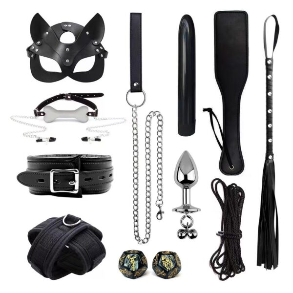 Erotic Goods Leather Sponge Combination Series Set Handcuffs Ankle Cuffs Conditioning Bondage Alternative Toys - Image 12