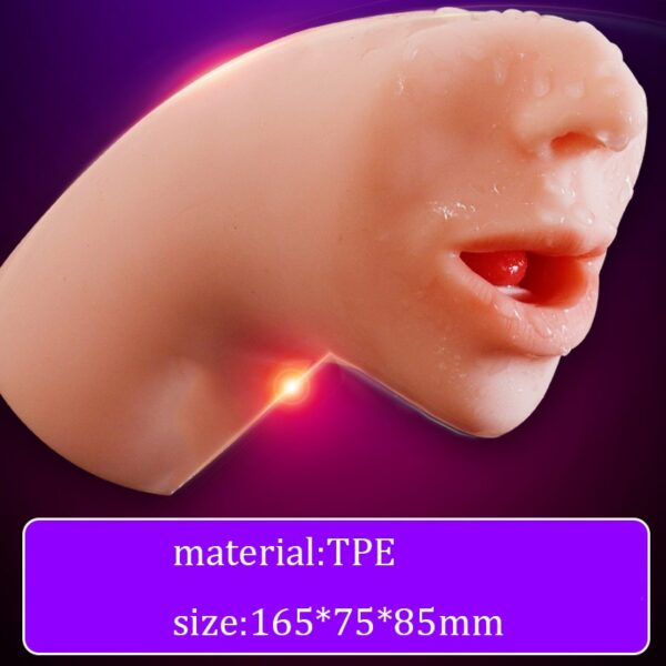 Adult Products Artificial Real Feeling 3D Deep Throat Male Masturbator Oral Masturbator Pocket Tongue Oral Sex Toys For Men - Image 7