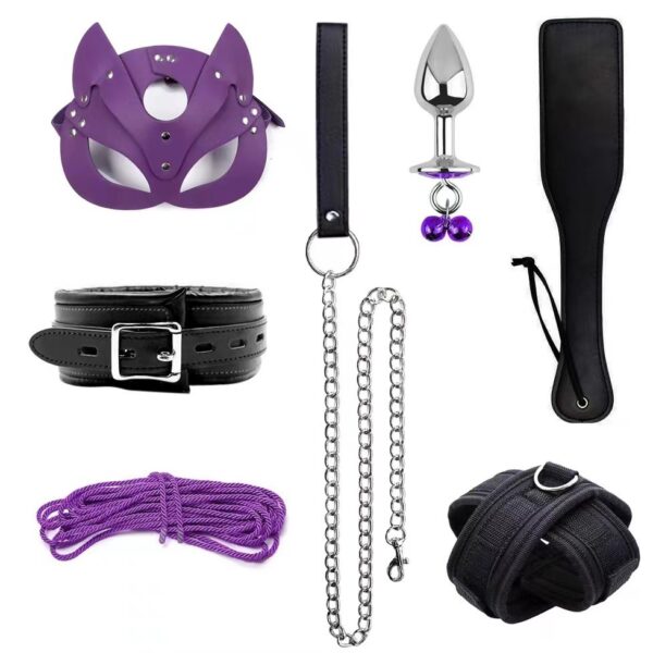 Erotic Goods Leather Sponge Combination Series Set Handcuffs Ankle Cuffs Conditioning Bondage Alternative Toys - Image 21