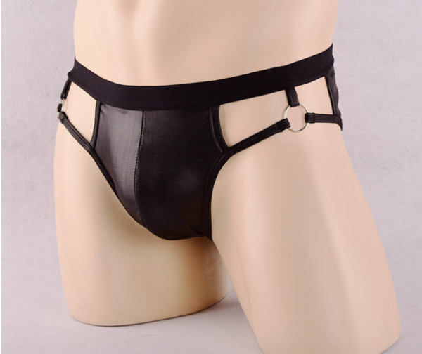 Gay Men Underwear Jockstrap Mens Thongs And G Strings PU Leather Sexy Underwear Men Erotic Penis Men's Thongs String Homme - Image 2