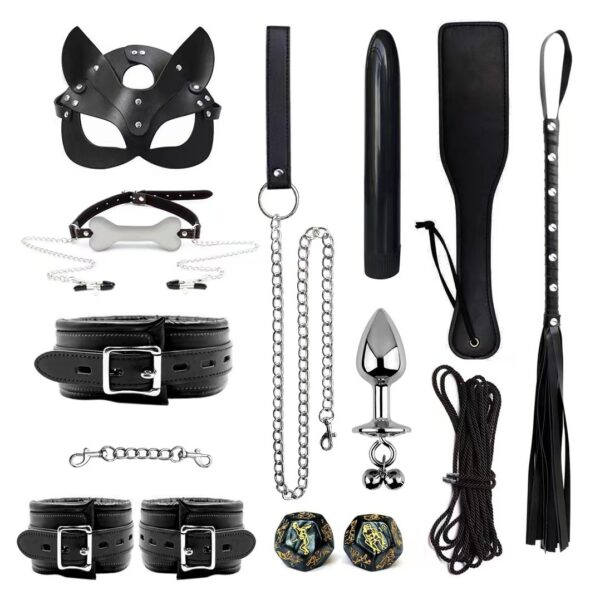 Erotic Goods Leather Sponge Combination Series Set Handcuffs Ankle Cuffs Conditioning Bondage Alternative Toys - Image 23