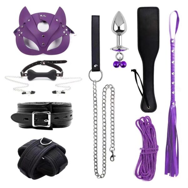 Erotic Goods Leather Sponge Combination Series Set Handcuffs Ankle Cuffs Conditioning Bondage Alternative Toys - Image 11