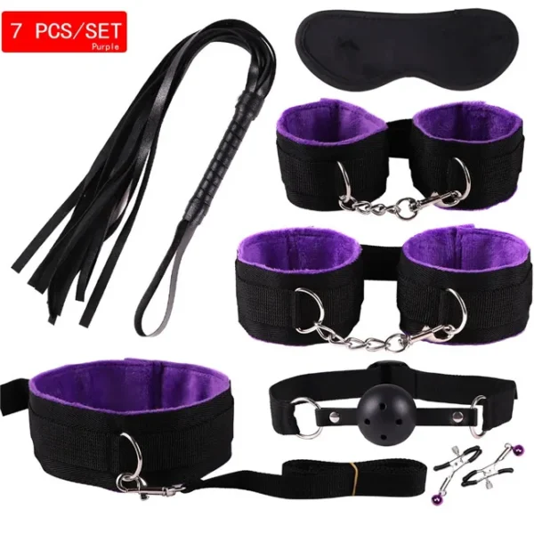 23 Pcs Bdsm Bondage Adult Slave Games Set Sex Handcuffs Whip Mouth Gag Porno Sex Butt Plug Bead Anal Plug Vibrator For Couples - Image 13